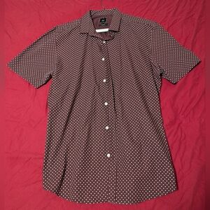 River Island Men's Dot Short Sleeve Shirt Button down